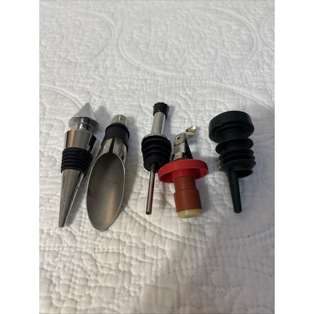 Assortment Of Wine Tools, Including A‎ Pourer  And A Stopper  Good Condition